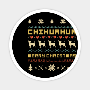 Chihuahua Ugly Christmas Sweater Vintage Retro Gift For Chihuahua Lover Magnet